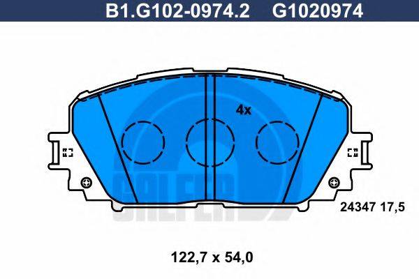 GALFER B1G10209742 Комплект тормозных колодок, дисковый тормоз