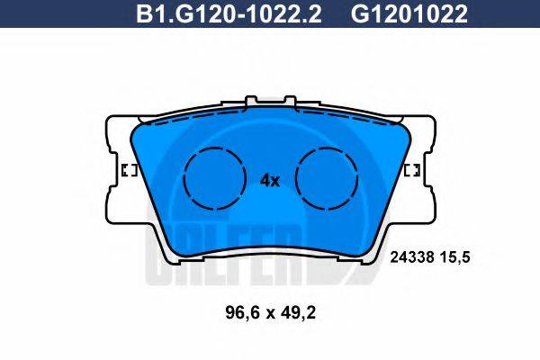 GALFER B1G12010222 Комплект тормозных колодок, дисковый тормоз