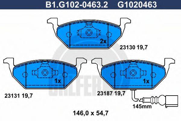 GALFER B1G10204632 Комплект тормозных колодок, дисковый тормоз