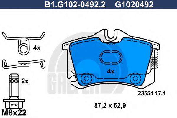 GALFER B1G10204922 Комплект тормозных колодок, дисковый тормоз