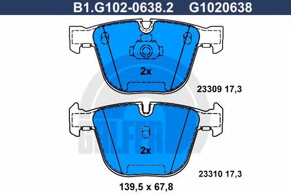 GALFER B1G10206382 Комплект тормозных колодок, дисковый тормоз