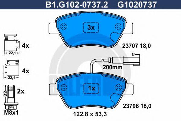 GALFER B1G10207372 Комплект тормозных колодок, дисковый тормоз