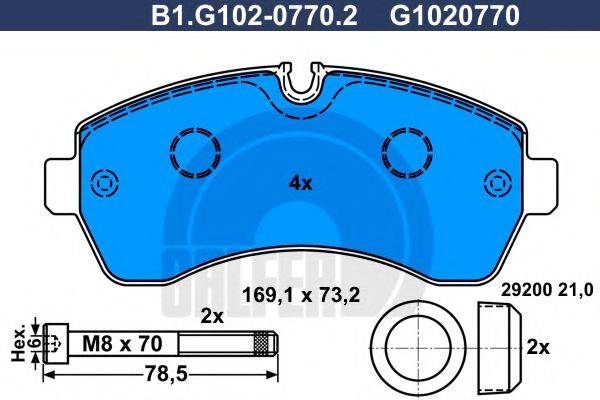 GALFER B1G10207702 Комплект тормозных колодок, дисковый тормоз