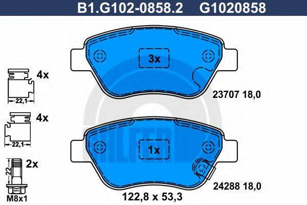 GALFER B1G10208582 Комплект тормозных колодок, дисковый тормоз