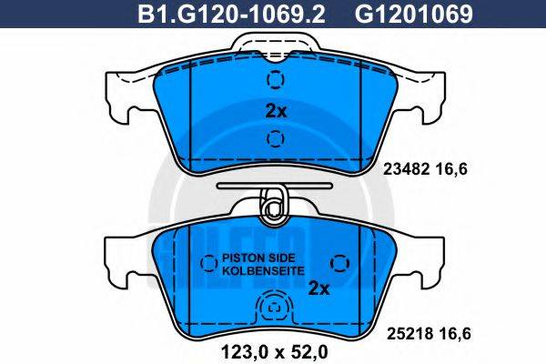 GALFER B1G12010692 Комплект тормозных колодок, дисковый тормоз