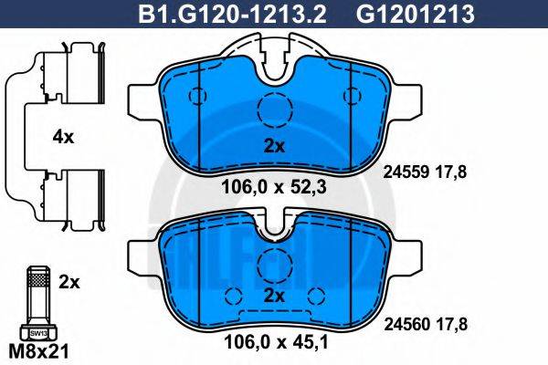 GALFER B1G12012132 Комплект тормозных колодок, дисковый тормоз
