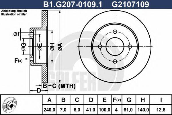 GALFER B1G20701091 Тормозной диск