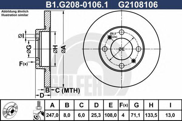 GALFER B1G20801061 Тормозной диск