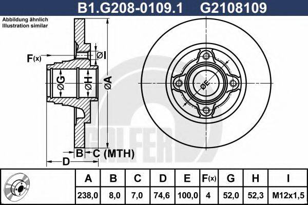 GALFER B1G20801091 Тормозной диск