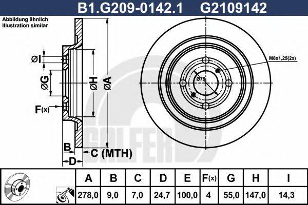 GALFER B1G20901421 Тормозной диск