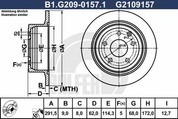 GALFER B1G20901571 Тормозной диск