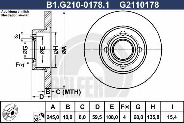 GALFER B1G21001781 Тормозной диск