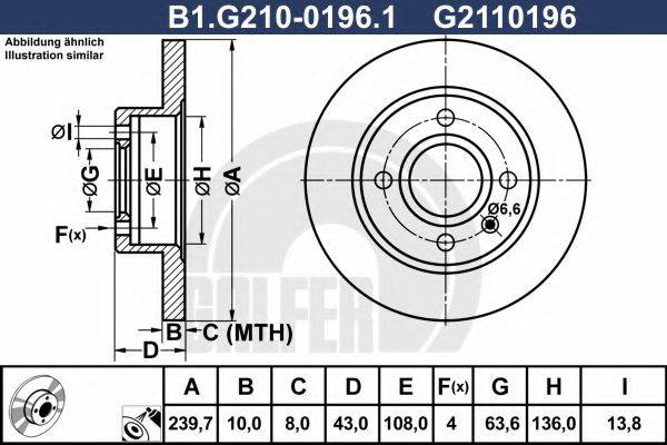 GALFER B1G21001961 Тормозной диск