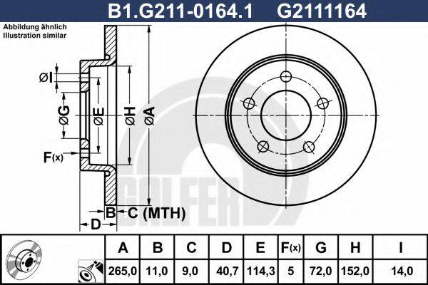 GALFER B1G21101641 Тормозной диск