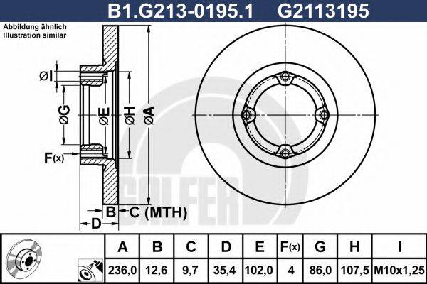 GALFER B1G21301951 Тормозной диск