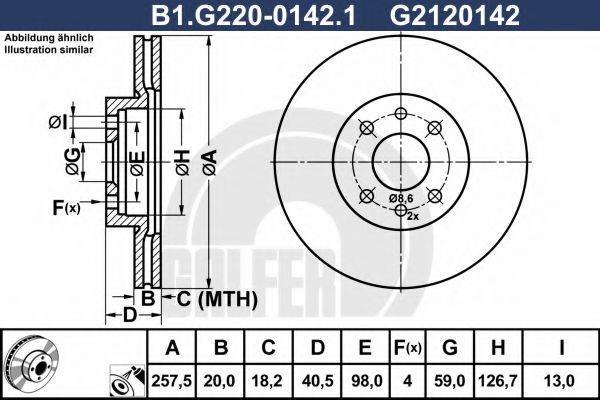 GALFER B1G22001421 Тормозной диск