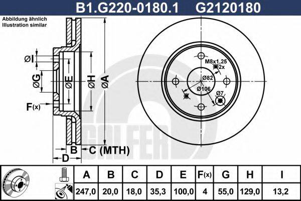 GALFER B1G22001801 Тормозной диск