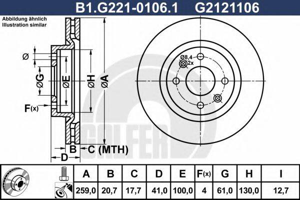 GALFER B1G22101061 Тормозной диск