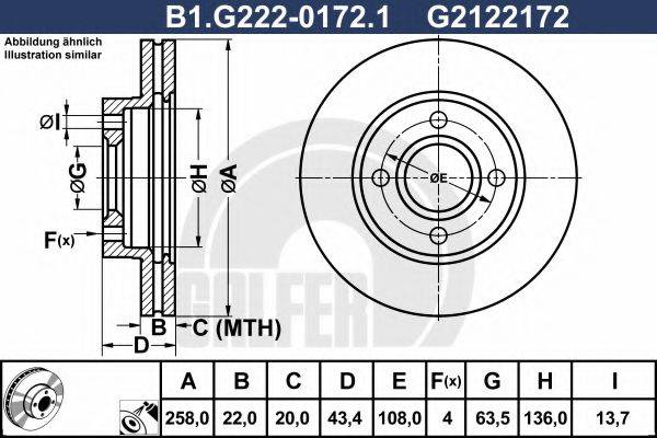 GALFER B1G22201721 Тормозной диск