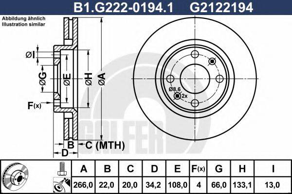 GALFER B1G22201941 Тормозной диск