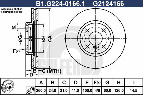 GALFER B1G22401661 Тормозной диск