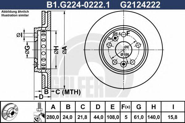 GALFER B1G22402221 Тормозной диск