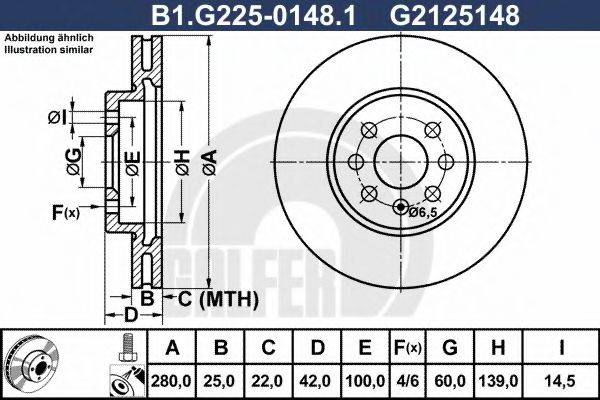 GALFER B1G22501481 Тормозной диск