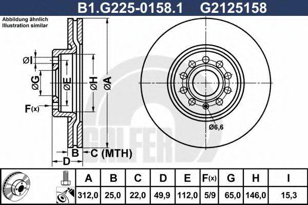 GALFER B1G22501581 Тормозной диск