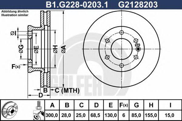 GALFER B1G22802031 Тормозной диск