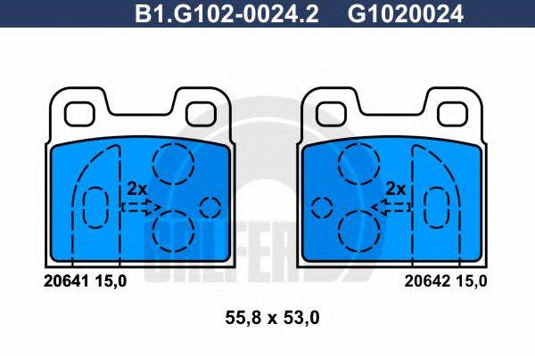 GALFER B1G10200242 Комплект тормозных колодок, дисковый тормоз