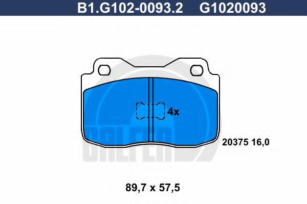 GALFER B1G10200932 Комплект тормозных колодок, дисковый тормоз