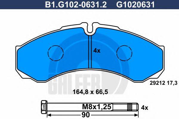 GALFER B1G10206312 Комплект тормозных колодок, дисковый тормоз