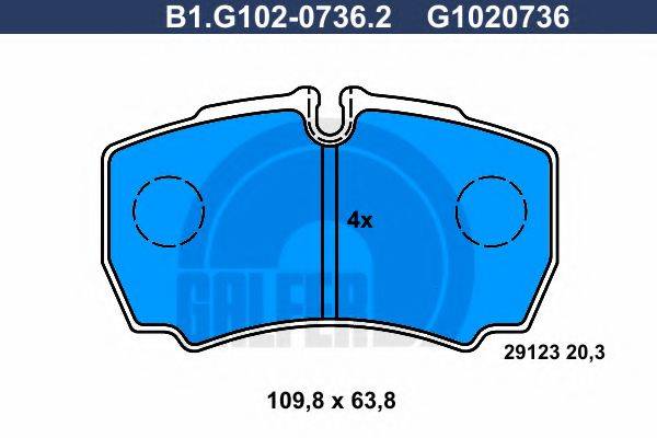 GALFER B1G10207362 Комплект тормозных колодок, дисковый тормоз