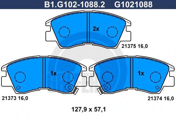 GALFER B1G10210882 Комплект тормозных колодок, дисковый тормоз