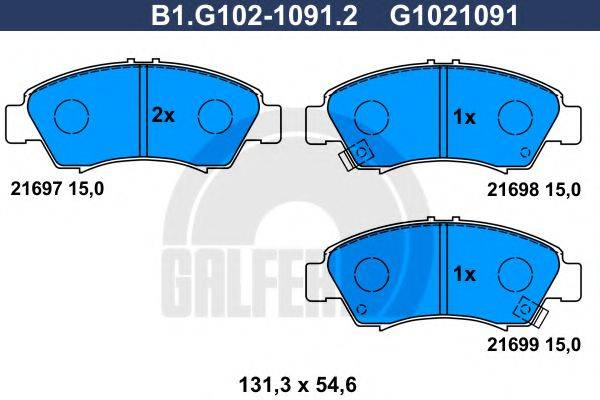 GALFER B1G10210912 Комплект тормозных колодок, дисковый тормоз