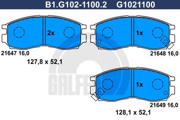GALFER B1G10211002 Комплект тормозных колодок, дисковый тормоз