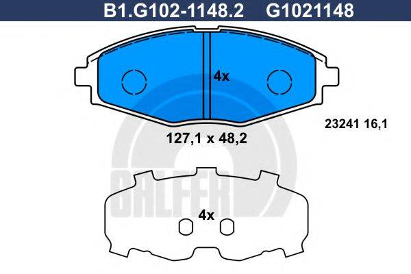 GALFER B1G10211482 Комплект тормозных колодок, дисковый тормоз