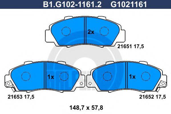 GALFER B1G10211612 Комплект тормозных колодок, дисковый тормоз