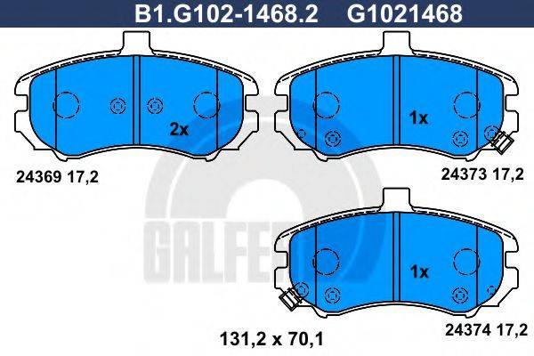 GALFER B1G10214682 Комплект тормозных колодок, дисковый тормоз