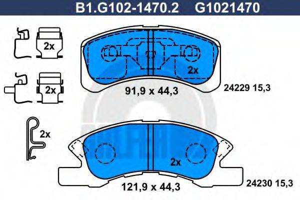 GALFER B1G10214702 Комплект тормозных колодок, дисковый тормоз