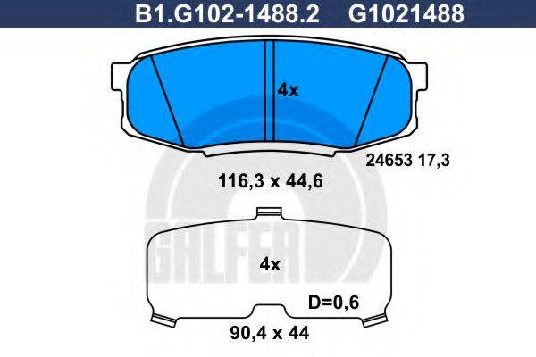 GALFER B1G10214882 Комплект тормозных колодок, дисковый тормоз