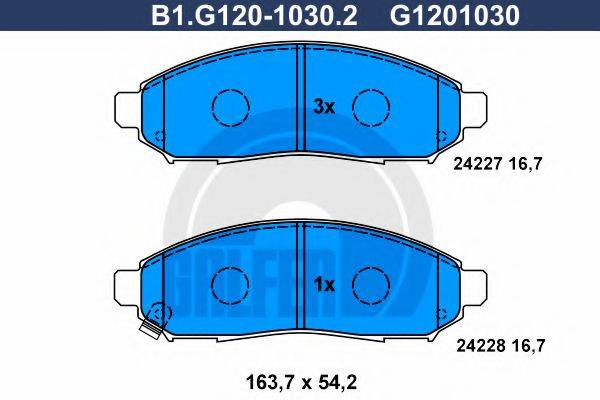 GALFER B1G12010302 Комплект тормозных колодок, дисковый тормоз