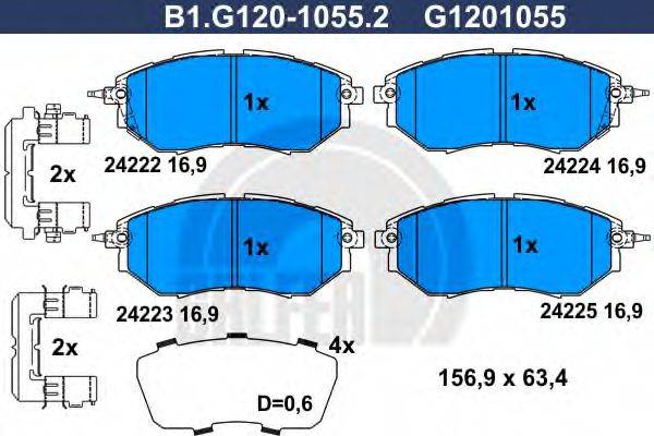 GALFER B1G12010552 Комплект тормозных колодок, дисковый тормоз