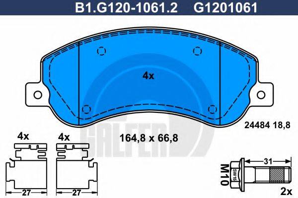 GALFER B1G12010612 Комплект тормозных колодок, дисковый тормоз