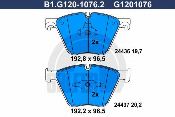 GALFER B1G12010762 Комплект тормозных колодок, дисковый тормоз