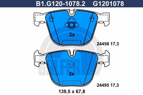 GALFER B1G12010782 Комплект тормозных колодок, дисковый тормоз