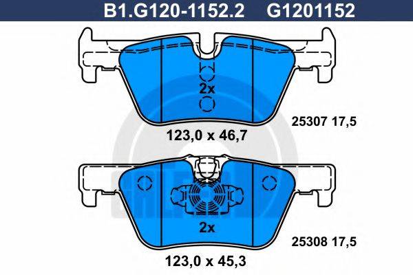 GALFER B1G12011522 Комплект тормозных колодок, дисковый тормоз