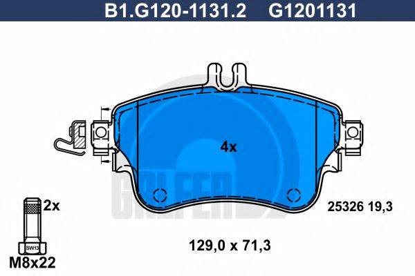 GALFER B1G12011312 Комплект тормозных колодок, дисковый тормоз