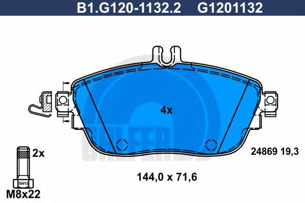 GALFER B1G12011322 Комплект тормозных колодок, дисковый тормоз