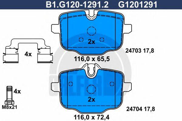 GALFER B1G12012912 Комплект тормозных колодок, дисковый тормоз